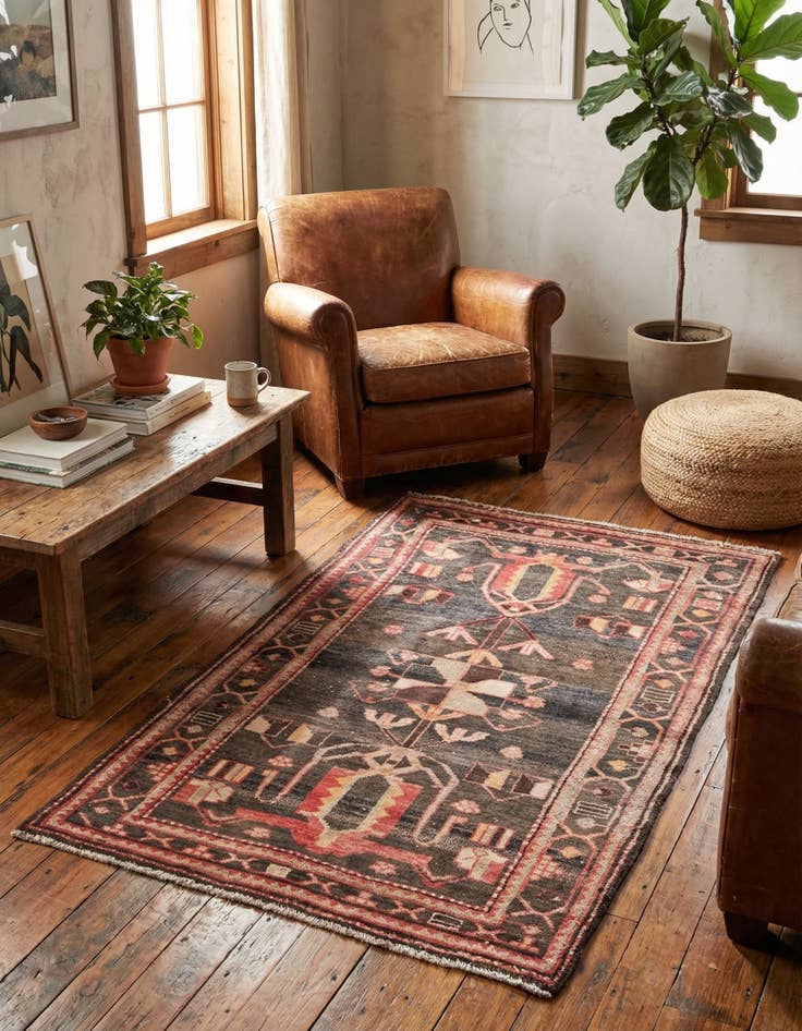 Detail image of 3' 1 x 5' 1  Hand Knotted Ultra Vintage Persian Wool Rug