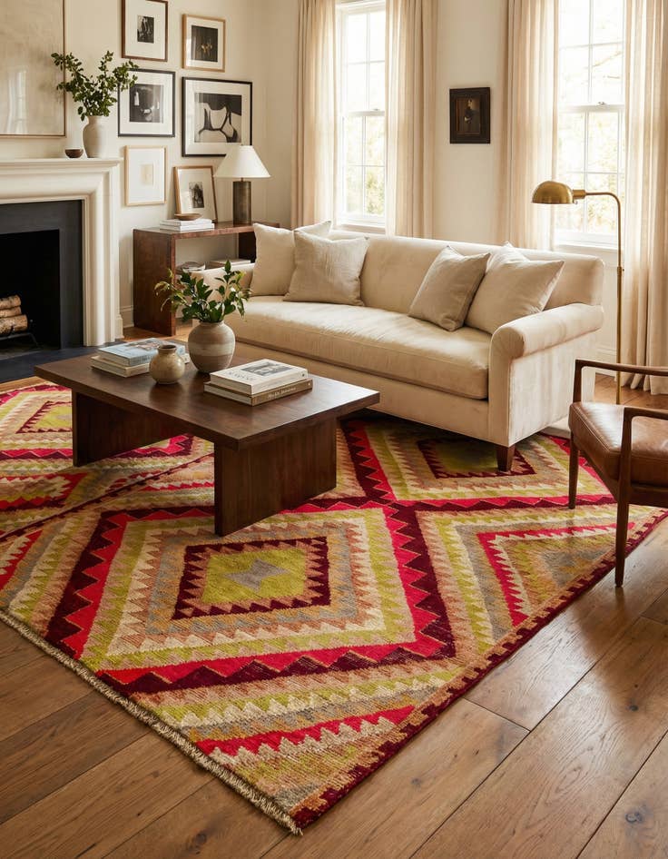 Detail image of 5' 6 x 8'  Hand Knotted Darya Rug