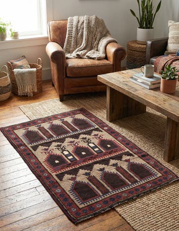 2' 10 x 4' 5 Hand Knotted Balouch Persian Wool Rug