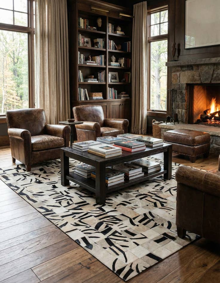 Detail image of  5' x 7' 10 Cowhide - Patchwork Rug