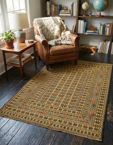4' x 6' Hand Woven Kilim Afghan Wool Rug