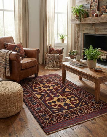 2' 10 x 4' 3 Hand Knotted Sumak Wool Rug