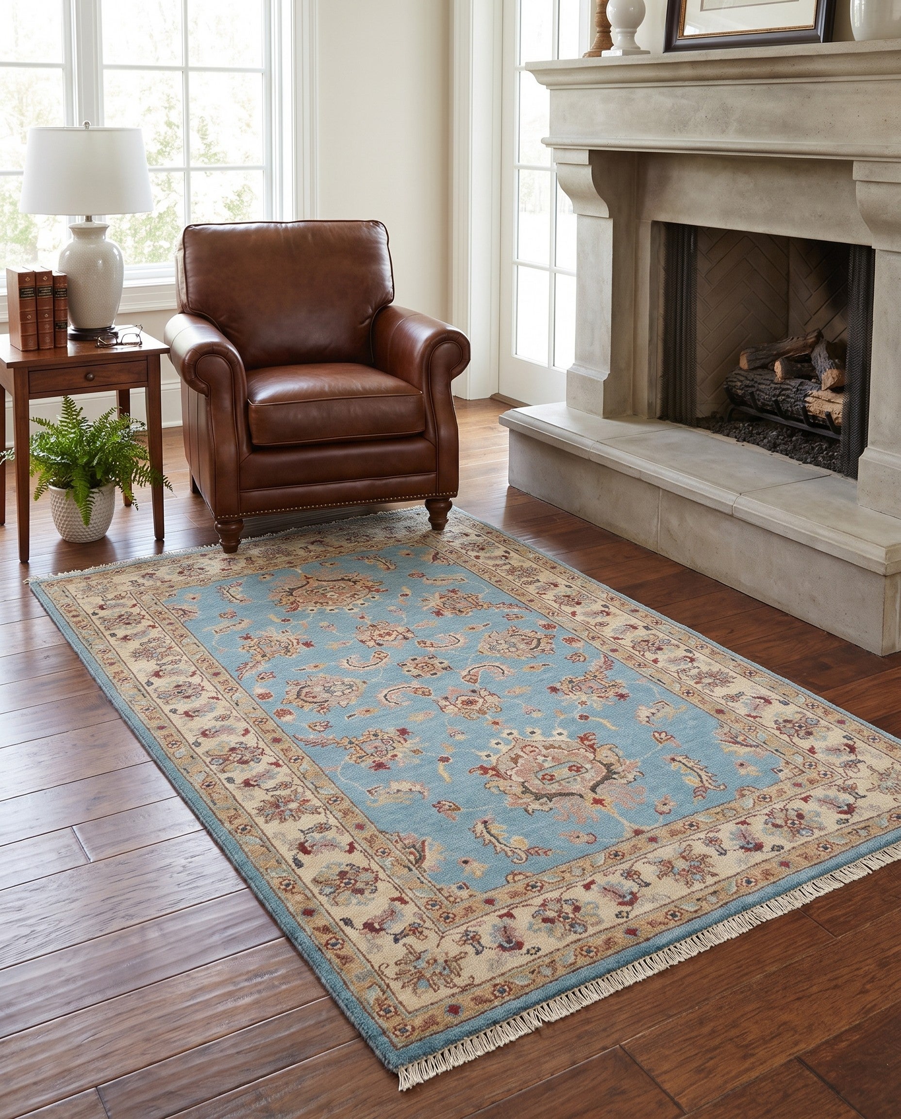 3' 5 x 5' 4 Hand Knotted Ziegler Rug