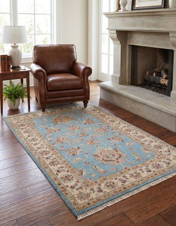 3' 5 x 5' 4 Hand Knotted Ziegler Rug