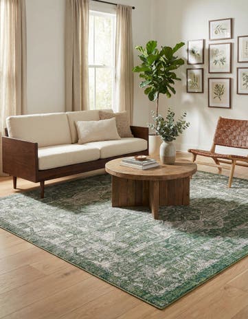 Green Isabella Square Rug