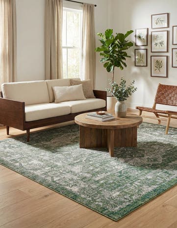 Green Isabella Square Rug
