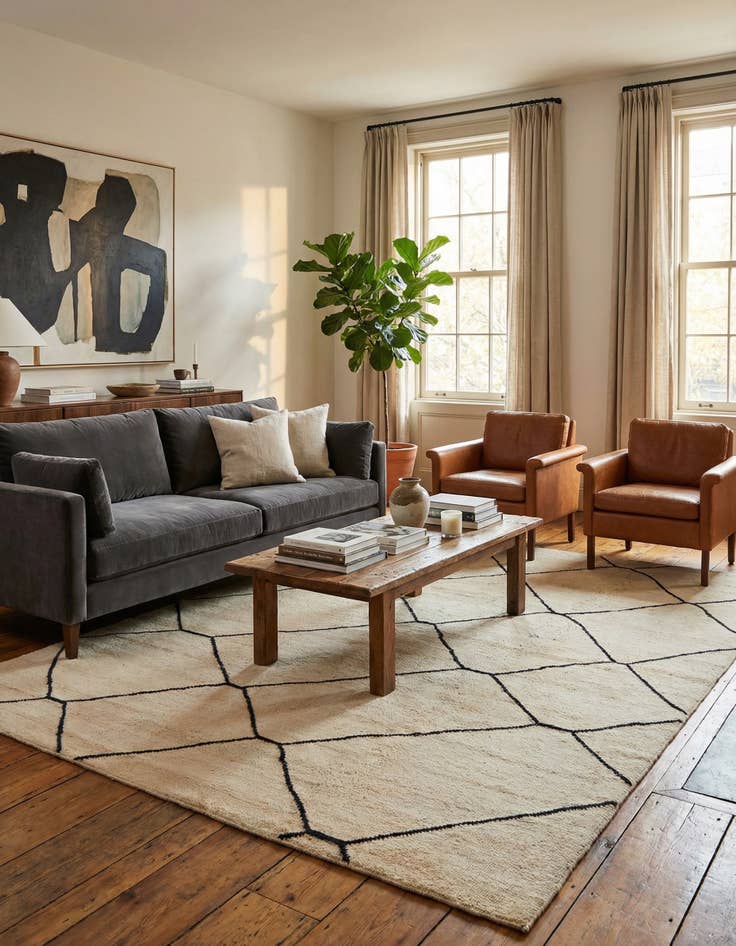 Detail image of 8' x 10' 2  Hand Knotted Moroccan Wool Rug