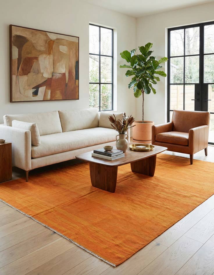 Detail image of 6' 3 x 8' 4  Hand Woven Kilim Modern Wool Rug