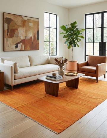 6' 3 x 8' 4 Hand Woven Kilim Modern Wool Rug