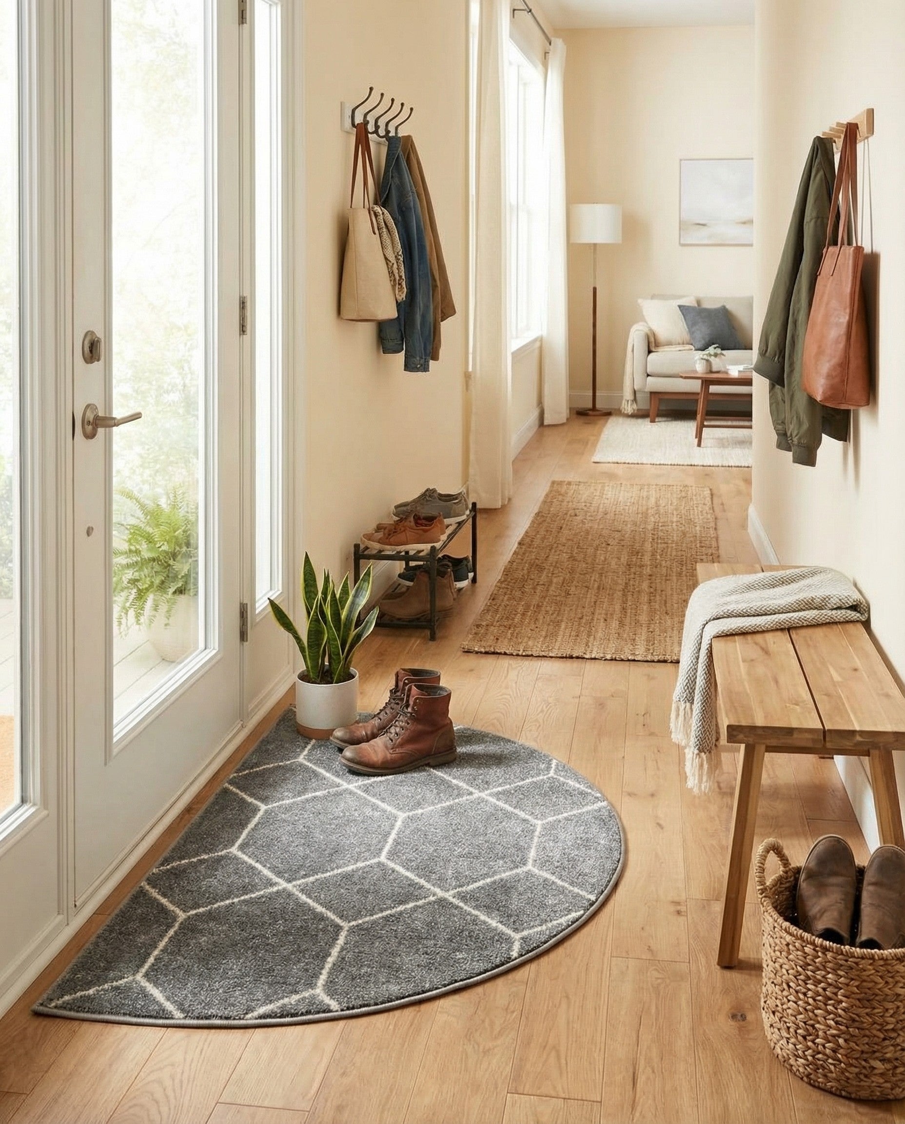  2' 7 x 4' Lattice Frieze Hearth Rug