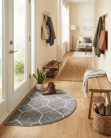  2' 7 x 4' Lattice Frieze Hearth Rug