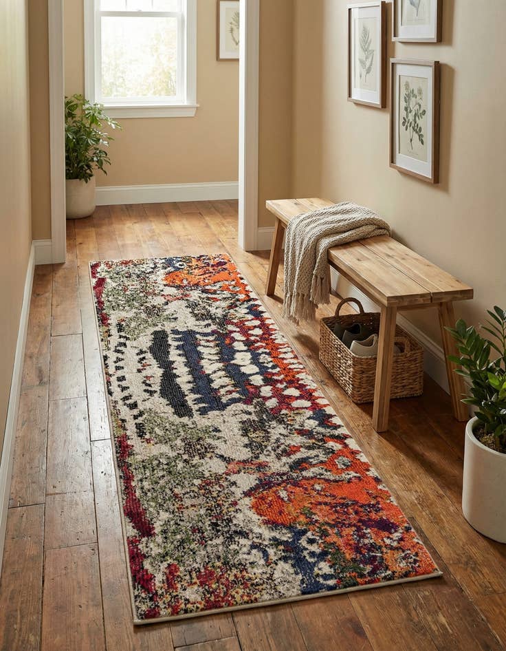 Detail image of 2' x 6'  Washable Haerfest Runner Rug