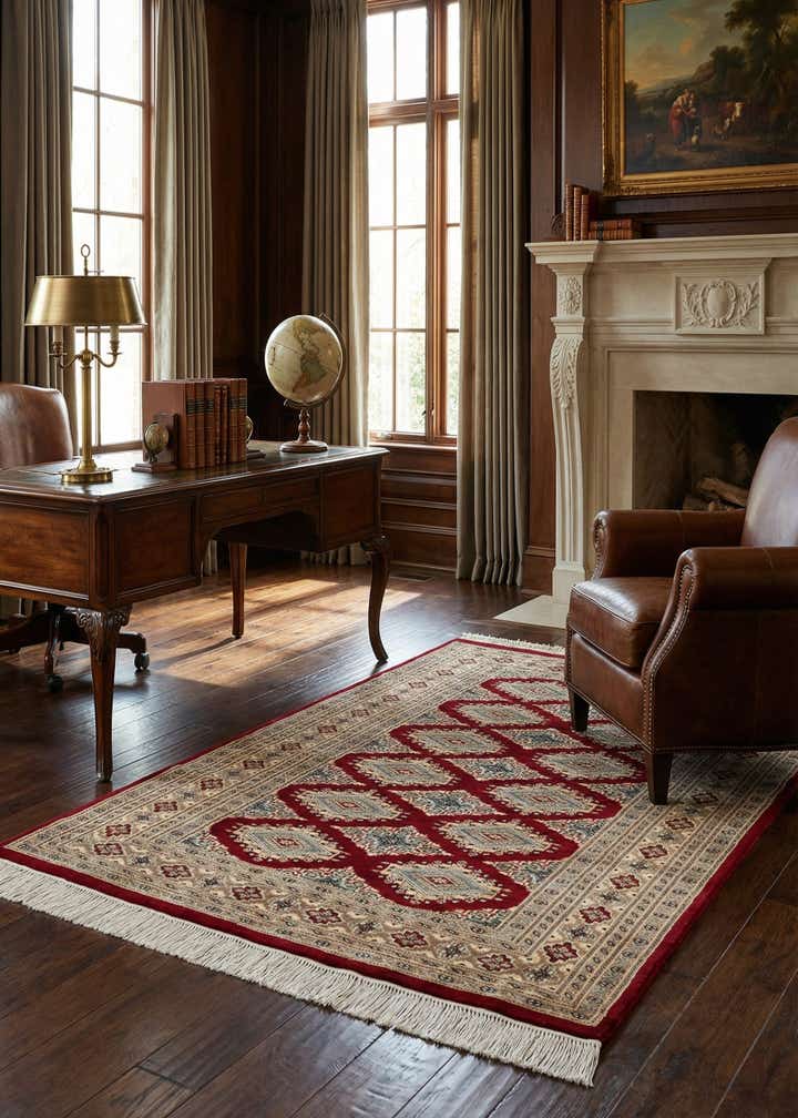 4' 4 x 6' 1 Hand Knotted Bokhara Oriental Rug