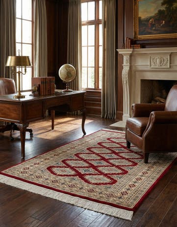 4' 4 x 6' 1 Hand Knotted Bokhara Oriental Rug