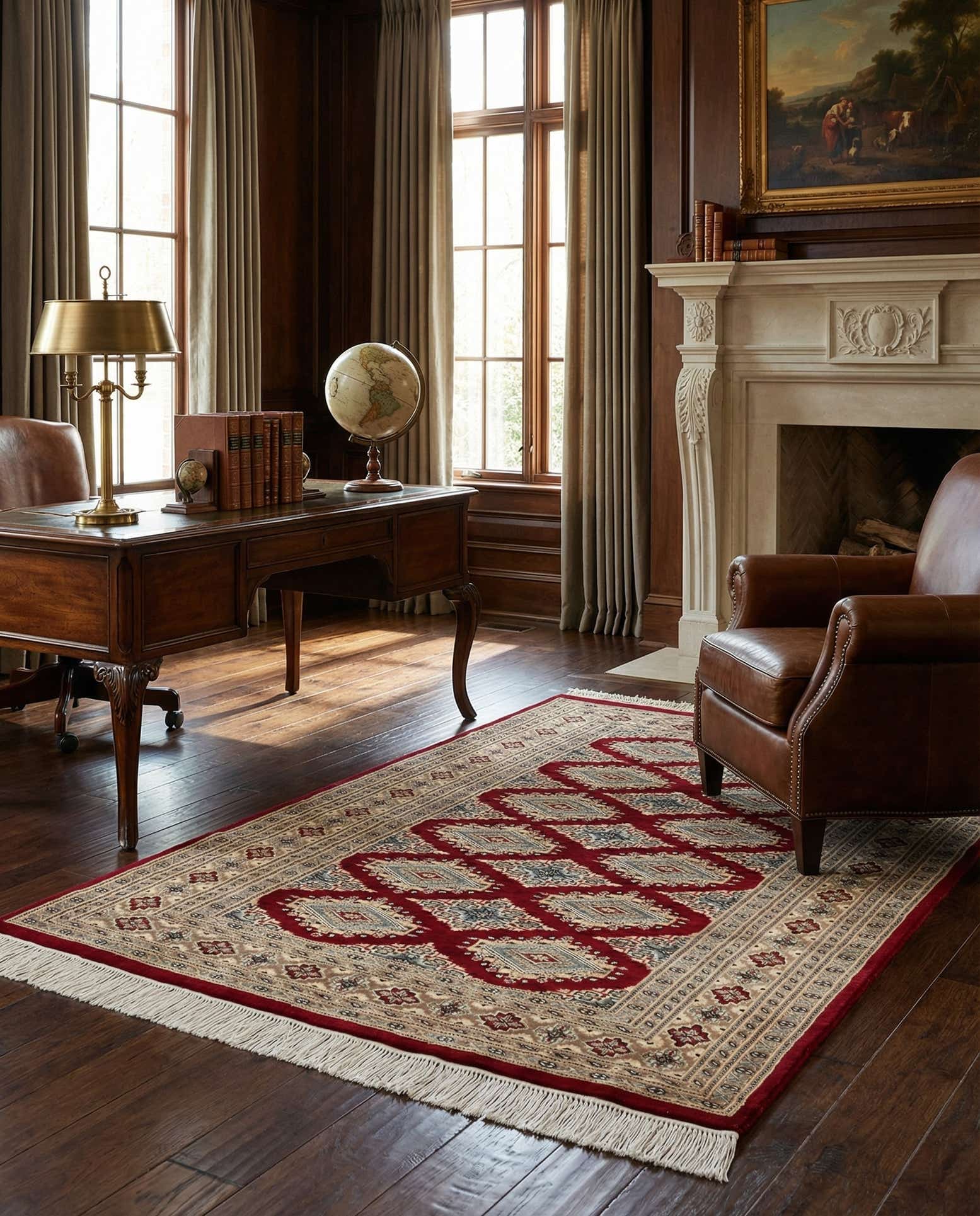 4' 4 x 6' 1 Hand Knotted Bokhara Oriental Rug
