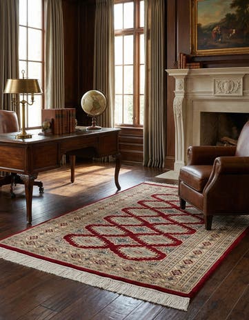 4' 4 x 6' 1 Hand Knotted Bokhara Oriental Rug