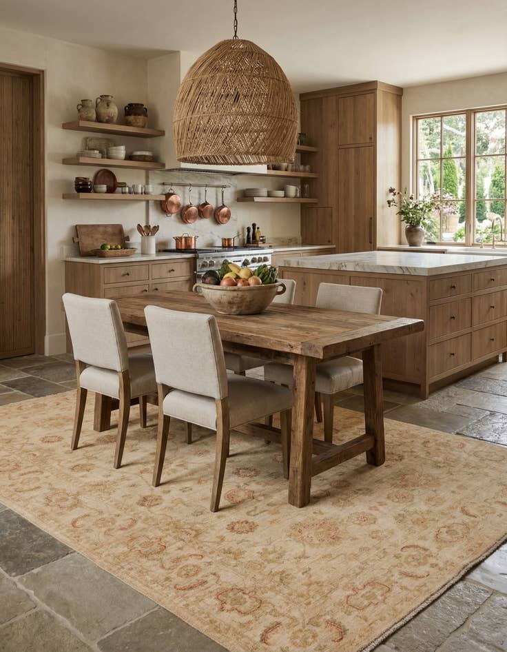 Detail image of  6' 8 x 10'  Hand Knotted Peshawar Ziegler Rug