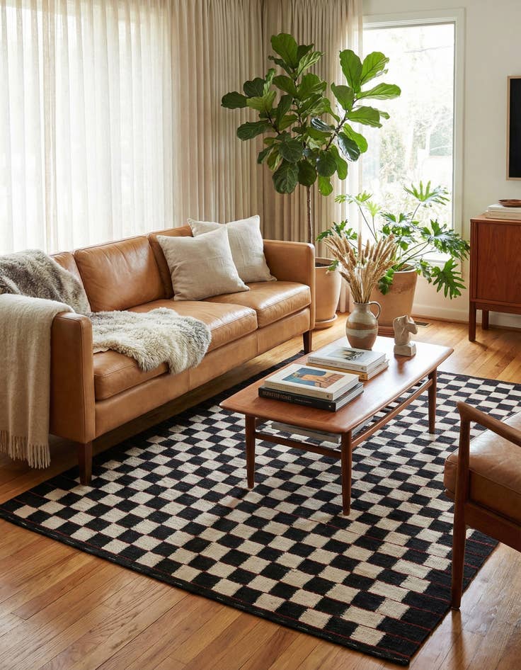 Detail image of 5' x 6' 4  Hand Woven Kilim Modern Wool Rug