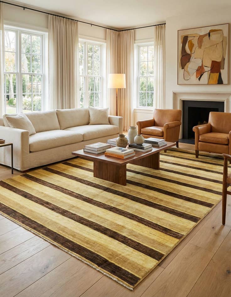 Detail image of 6' 9 x 9' 7  Hand Knotted Modern Ziegler Oriental Rug