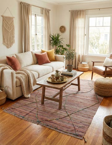 5' 5 x 8' 1 Hand Knotted Moroccan Wool Rug