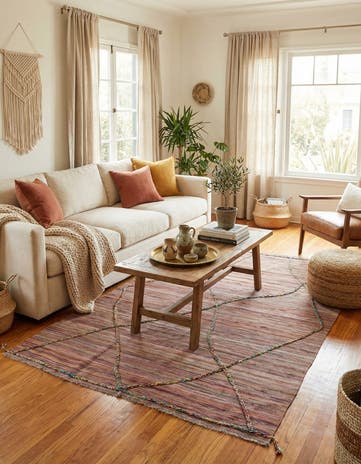 5' 5 x 8' 1 Hand Knotted Moroccan Wool Rug