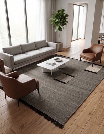 9' x 9' 7 Hand Knotted Handweb Wool Rug