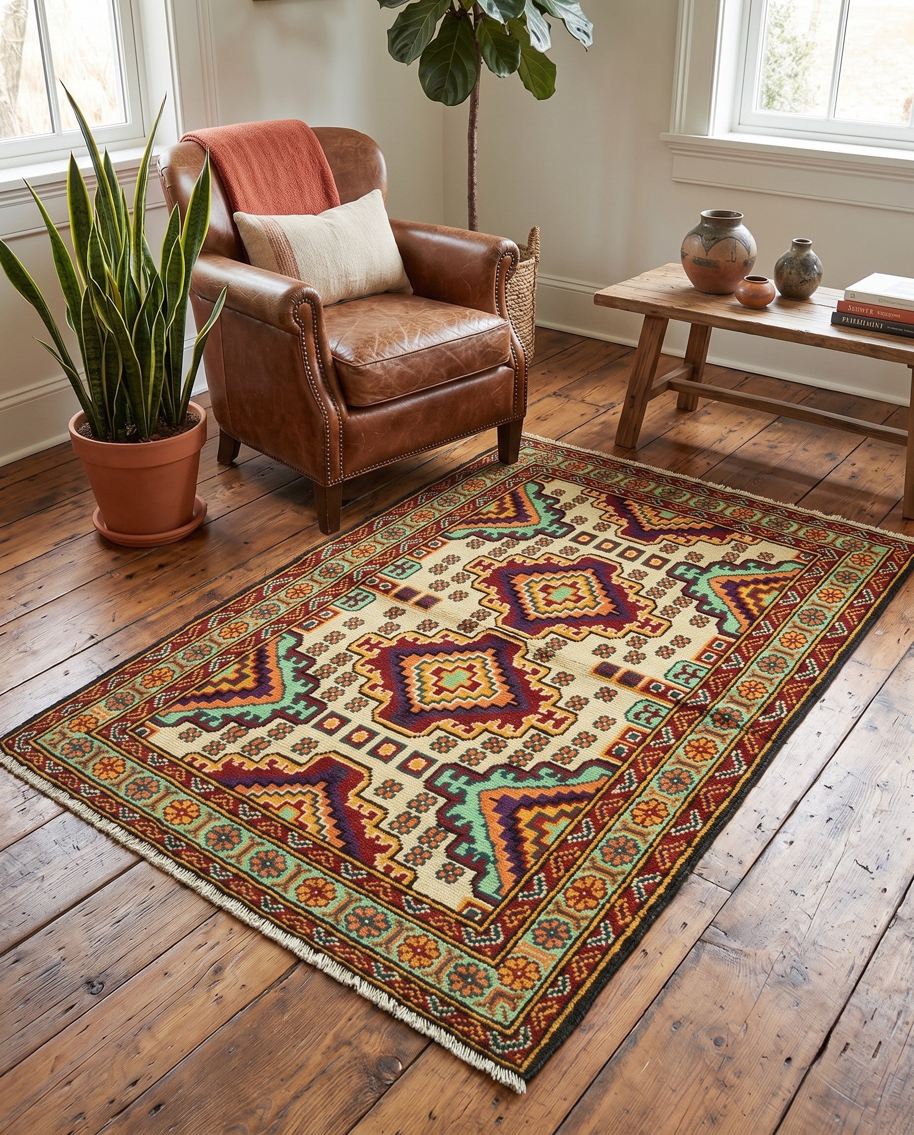 3' 4 x 5' Hand Knotted Balouch Rug