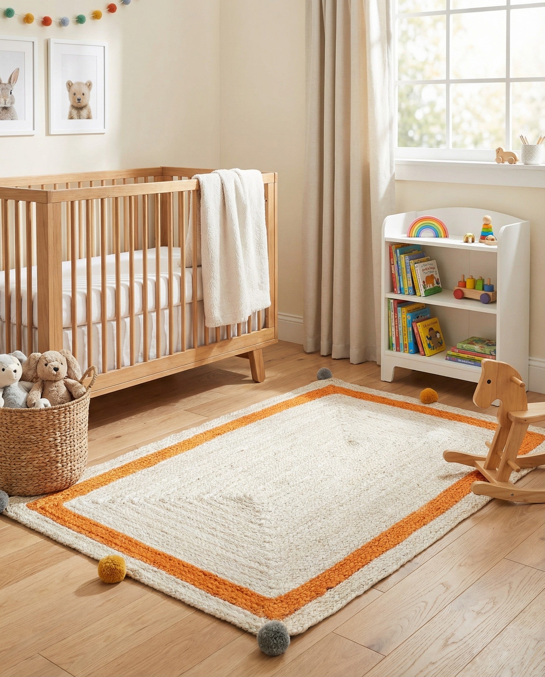  2' x 3' 1  Hand Braided Kids Braided Jute Rug