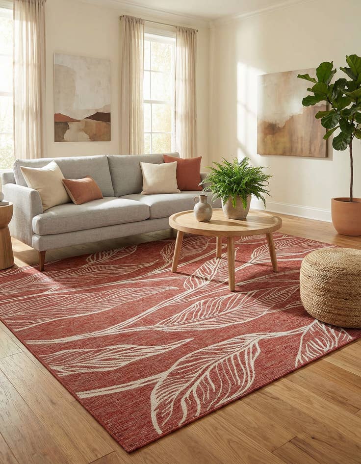 Detail image of  9' x 12'  Washable Botanical Indoor / Outdoor Rug