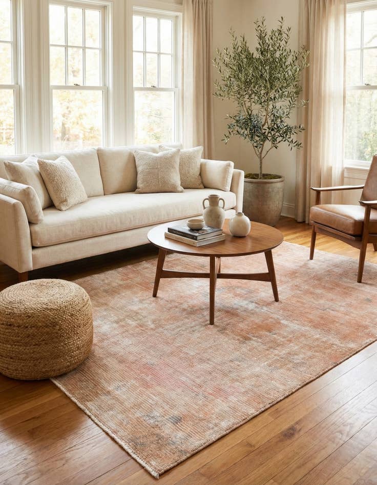 Detail image of  4' 6 x 6' 8  Hand Knotted Ultra Vintage Persian Wool Rug