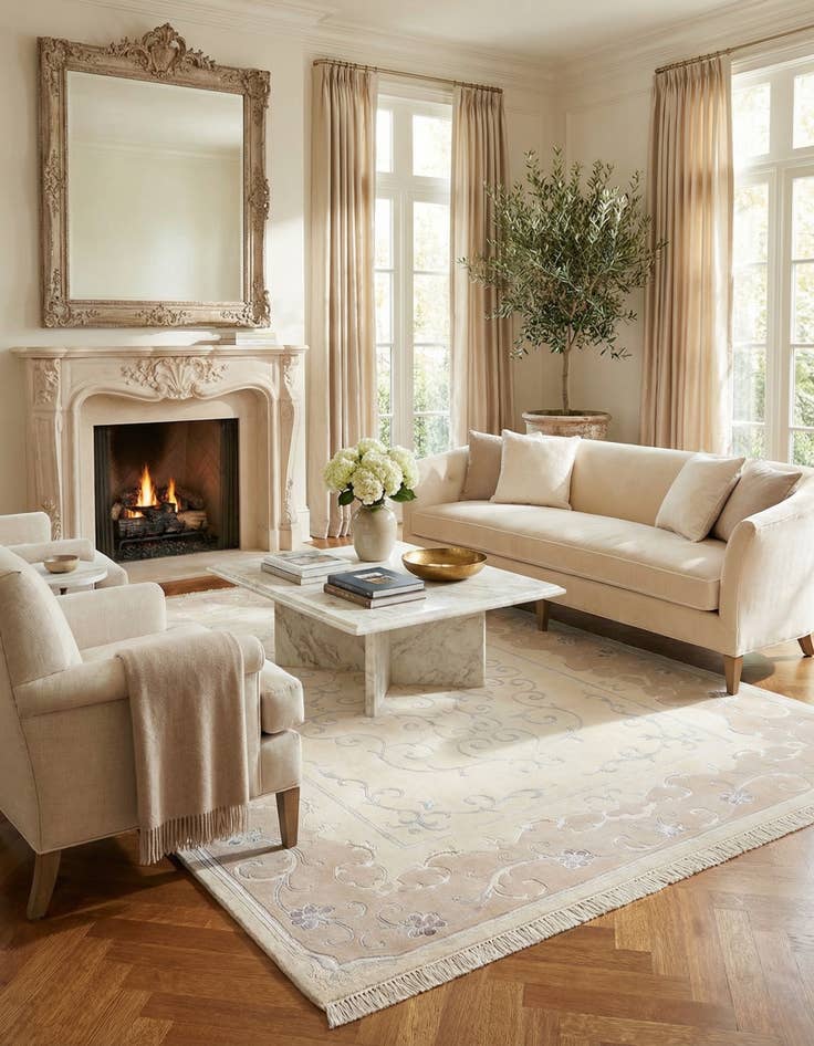 Detail image of  5' 7 x 8' 2  Hand Knotted Darya Wool Rug