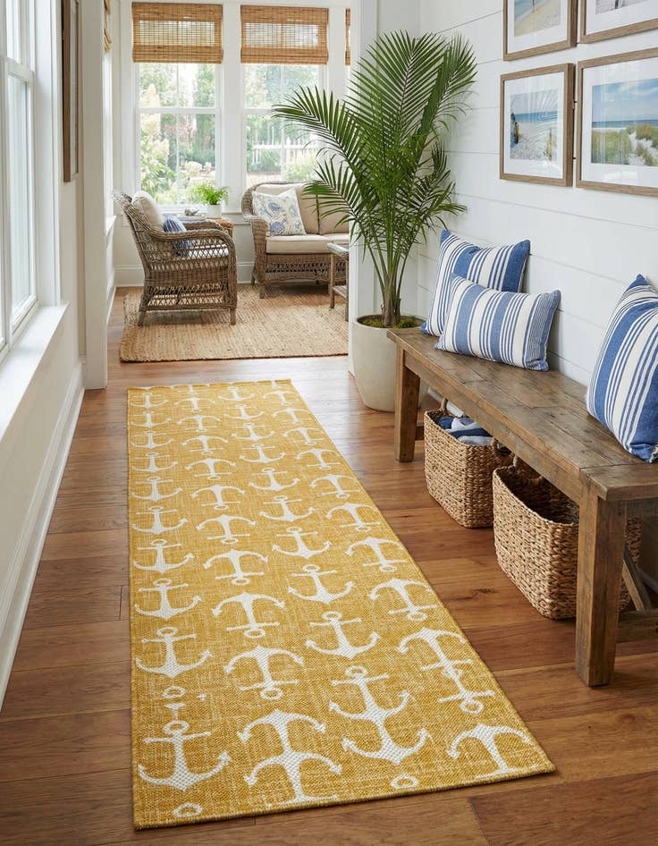 Detail image of 2' 7 x 12'  Washable Coastal Indoor / Outdoor Runner Rug