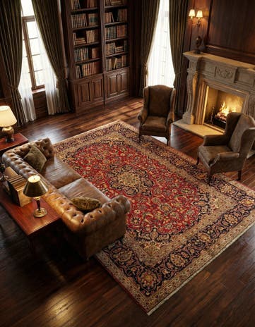 6' 6 x 9' 11 Kashan Wool Rug