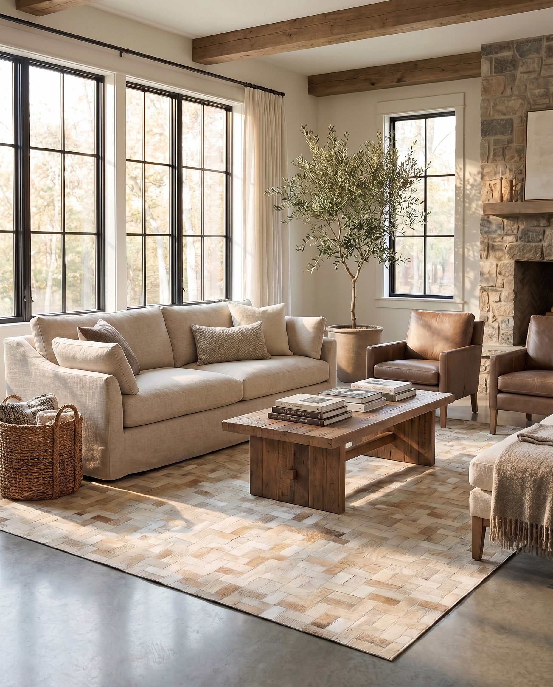 5' x 7' 11 Cowhide Stocks Rug