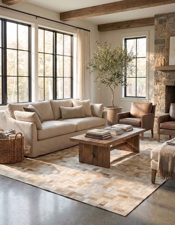 5' x 7' 11 Cowhide Stocks Rug