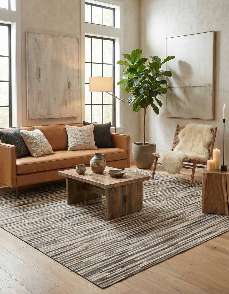 Detail image of 5' 1 x 8' 2 Cowhide - Patchwork Rug