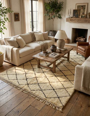 7' x 10' 7 Hand Knotted Moroccan Wool Rug
