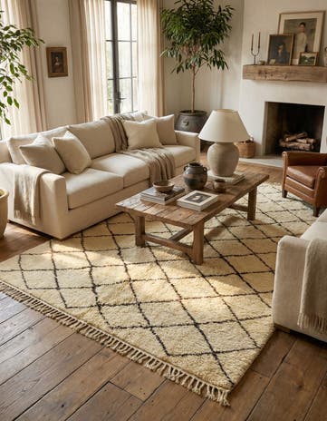 7' x 10' 7 Hand Knotted Moroccan Wool Rug