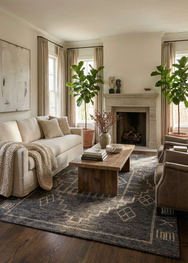 6' 8 x 9' 6 Hand Knotted Darya Wool Rug