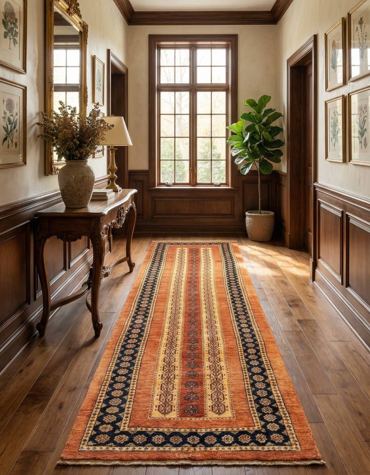 Detail image of 2' 9 x 9' 2 Luribaft Wool Runner Rug