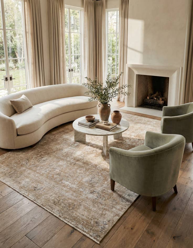 Detail image of 7' 4 x 11'  Hand Knotted Ultra Vintage Persian Wool Rug