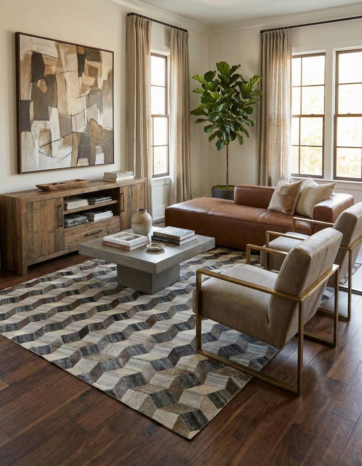 Detail image of 5' x 7' 9 Cowhide Rug