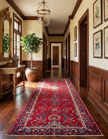 3' 10 x 13' 8 Hand Knotted Darjazin Persian Wool Runner Rug