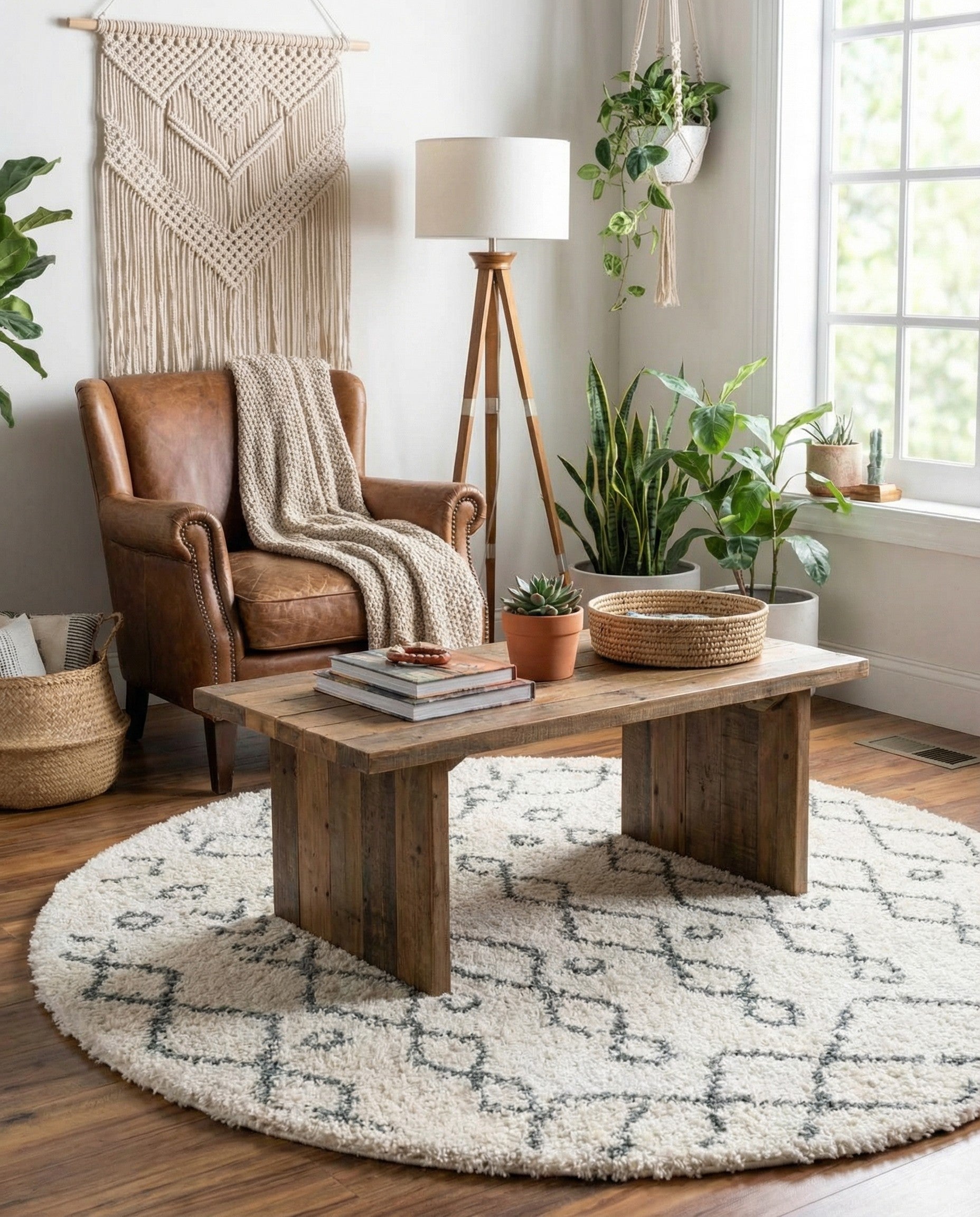  3' 3 x 3' 3 Moroccan Shag Round Rug