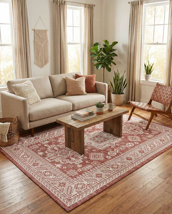 5' 3 x 8' Easy-Clean Aztec Indoor / Outdoor Rug