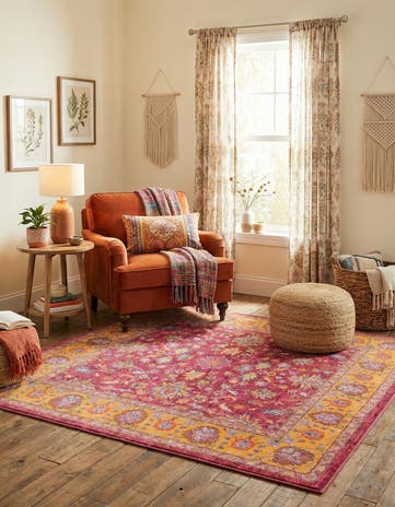 Berry Pink Medina Square Rug
