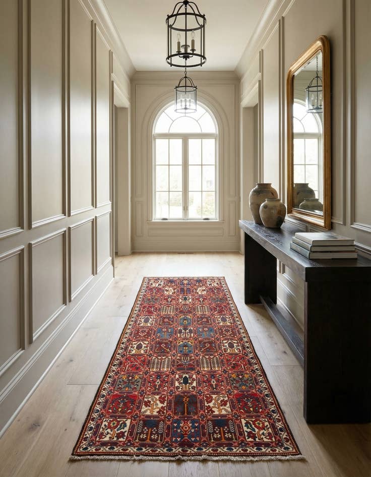 Detail image of 5' 3 x 10' 10  Hand Knotted Bachtiar Persian Wool Runner Rug