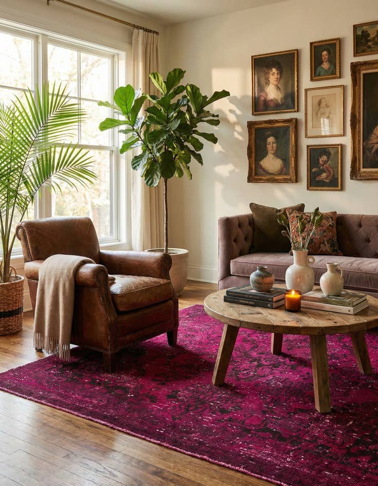 Detail image of 5' 5 x 5' 10 Hand Knotted Ultra Vintage Persian Wool Square Rug