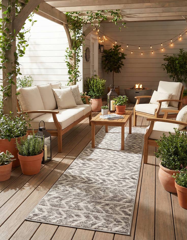 Detail image of  2' x 8'  Washable Sabrina Soto Aston Indoor / Outdoor Runner Rug