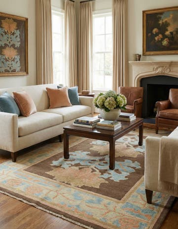 6' x 8' Hand Knotted Oushak Wool Rug